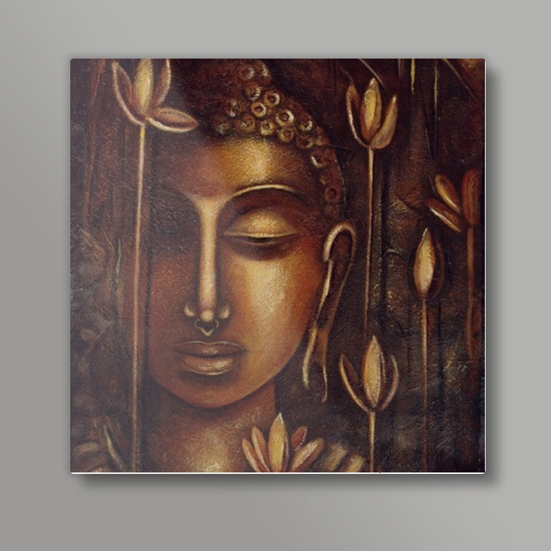 golden Buddha Square Art Prints