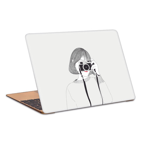 Cute Photographer Clicking Picture Artwork Laptop Skin