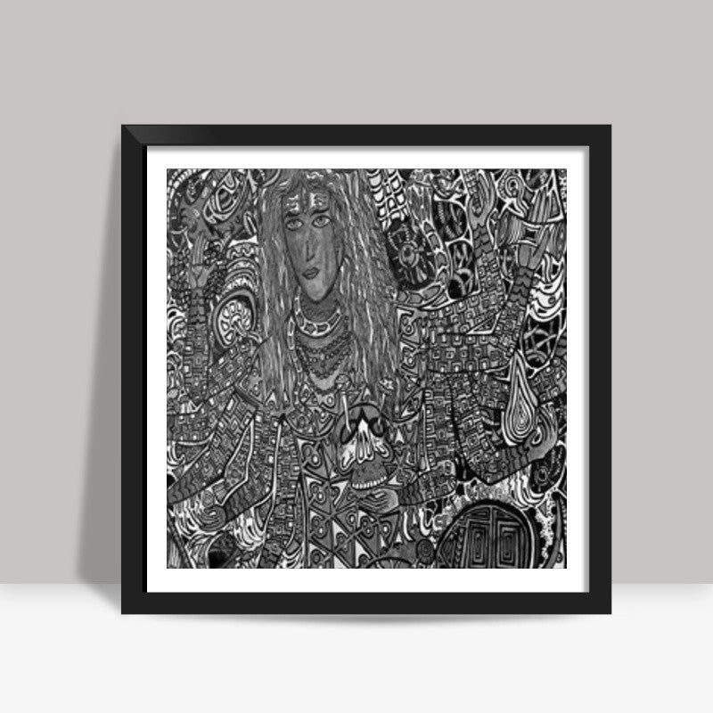 Hi-tech Shiva b&w Square Art Prints