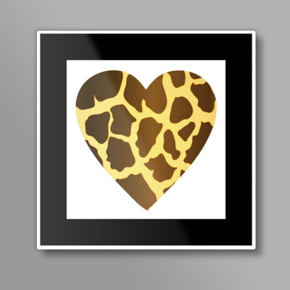 Giraffe Heart Square Art Prints