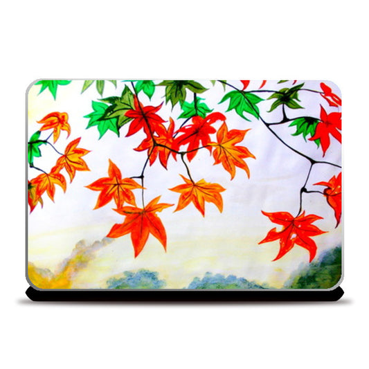 Beautiful leafs painting Laptop Skins