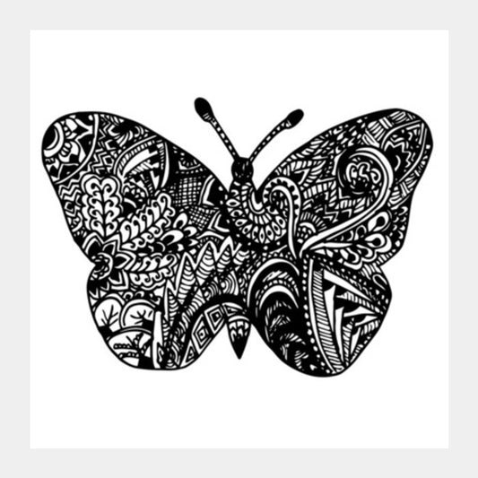 Zen Butterfly Square Art Prints