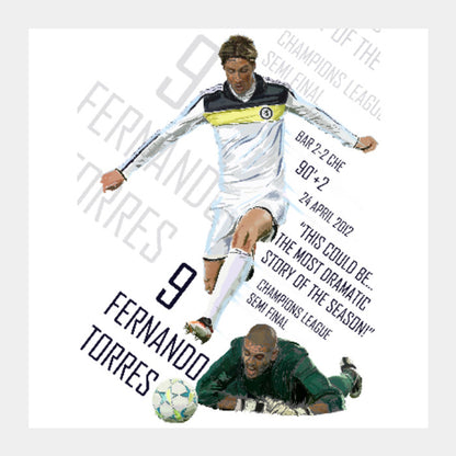 Square Art Prints, Fernando Torres - Chelsea v Barca