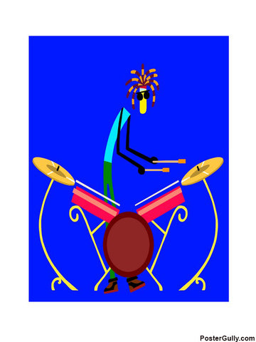 Wall Art, Drum Set Dark Blue Artwork