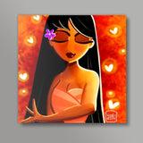 The Fiery Girl Square Art Prints