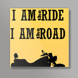 Rider is the Ride is the road Square Art Prints