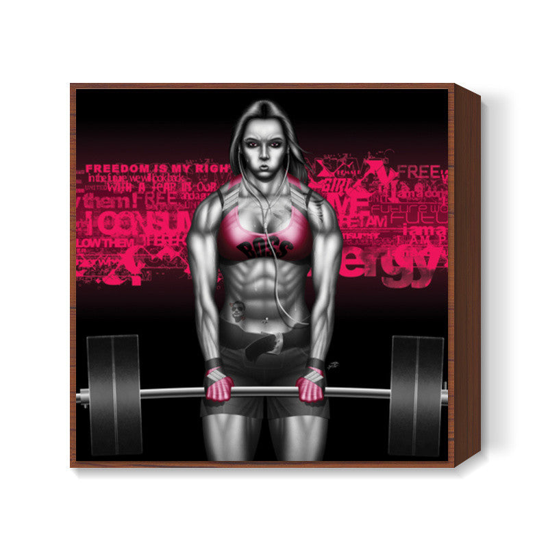 strong chick Square Art Prints