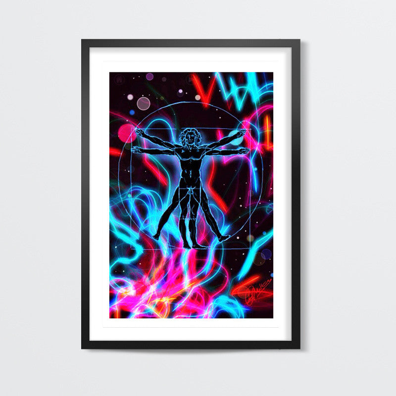 Vitruvian Man Psychedelic Wall Art | Loco Lobo