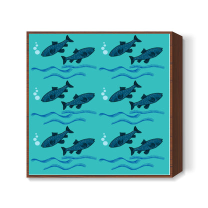 Cute Fish Pattern Square Art Prints