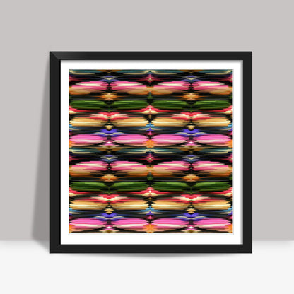 Colorful Vector Ikat Ethnic Design Pattern Background Square Art Prints