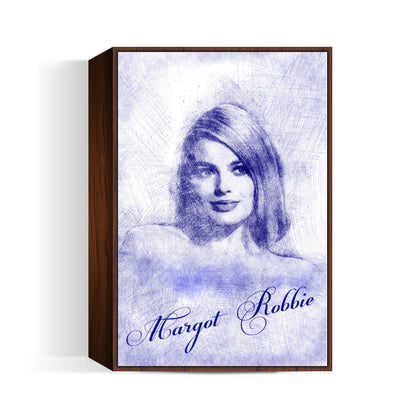 Margot Robbie pen sketch Wall Art