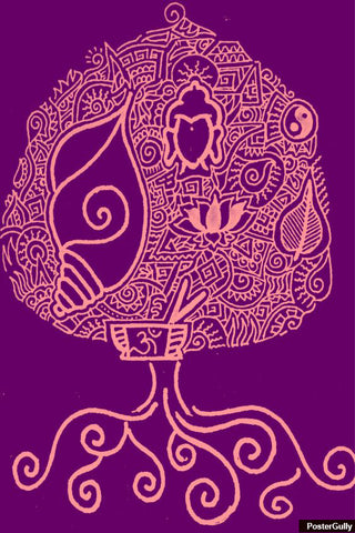 Wall Art, Buddhism Pink Purple Artwork