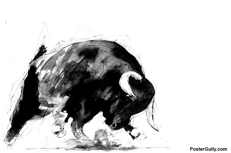 Wall Art, Angry Bull 2 Artwork