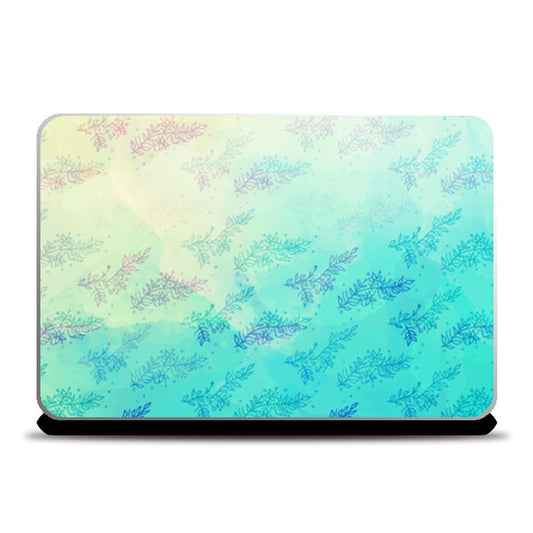 Blue Floral Water Colour Laptop Skins