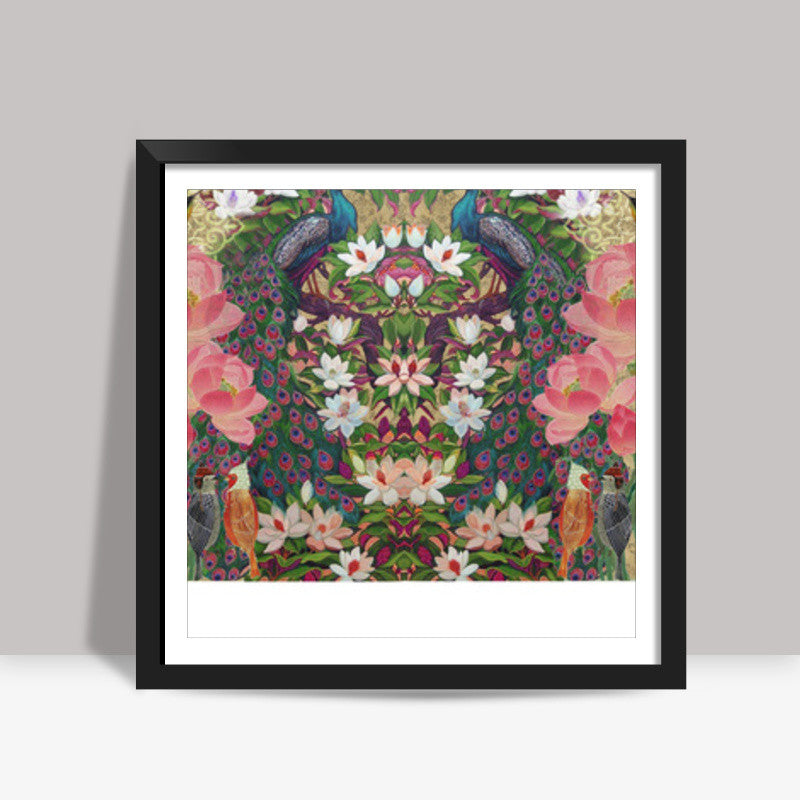 The peacock wall art  Square Art Prints