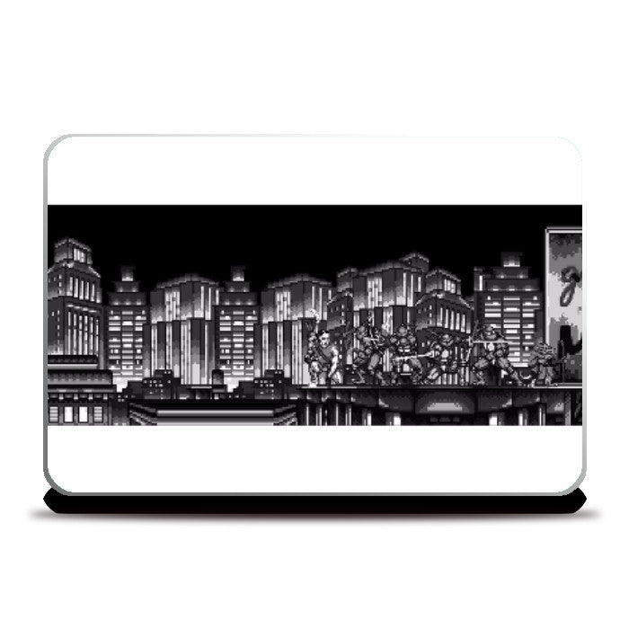 Laptop Skins, Mirage's Teenage Mutant Ninja Turtles Pixel Art (Black & White), - PosterGully