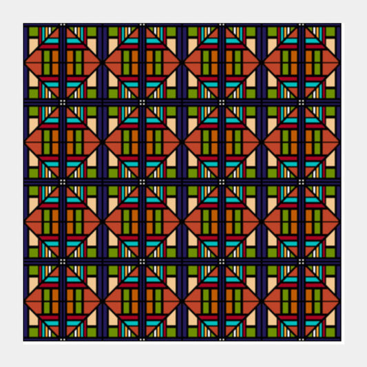 Colorful Geometric Seamless Squares Diamonds Repeating Background Pattern Square Art Prints