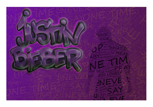 justin bieber typography Wall Art