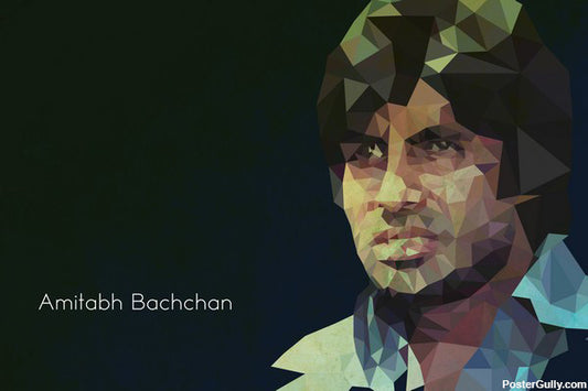 Wall Art, Amitabh Geometrical Portrait Artwork