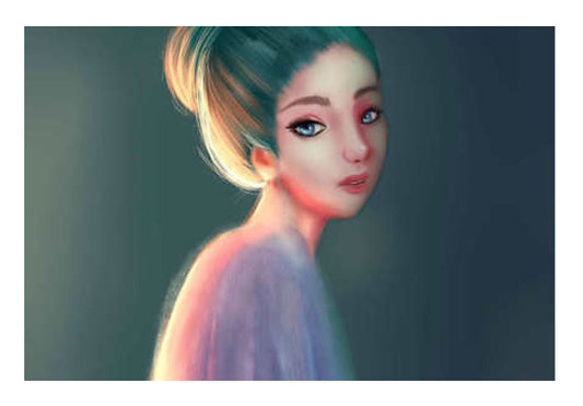 Digital portrait illustration Wall Art