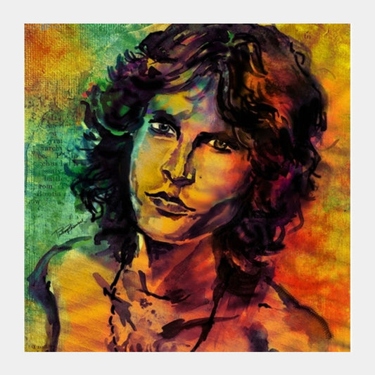 Square Art Prints, Jim Morrison LSD Square Art Prints