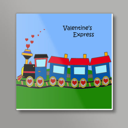 Valentines Day Love Express Train Poster Square Art Prints