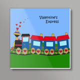 Valentines Day Love Express Train Poster Square Art Prints