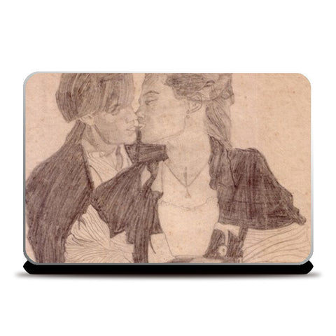 Leonardo Di Caprio and Kate Winslet in a moment of fond togetherness Laptop Skins