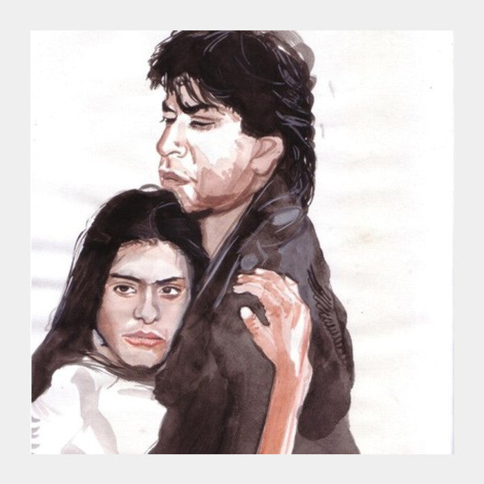 Shah Rukh Khan and Kajol acted well in Dilwale Dulhania Le Jaayenge Square Art Prints