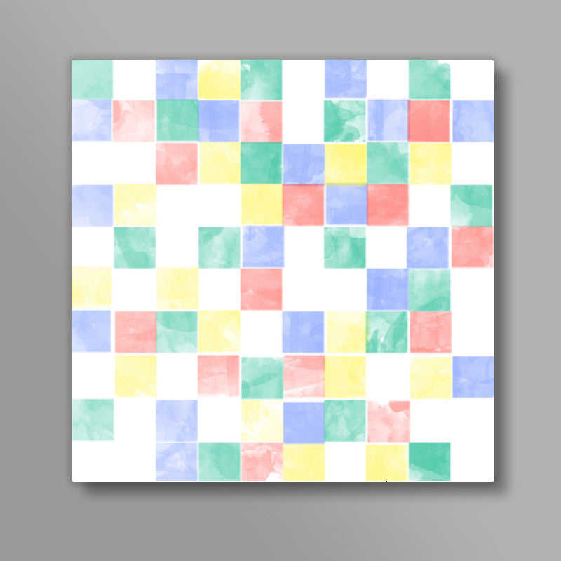 Abstract Watercolor Squares Square Art Prints