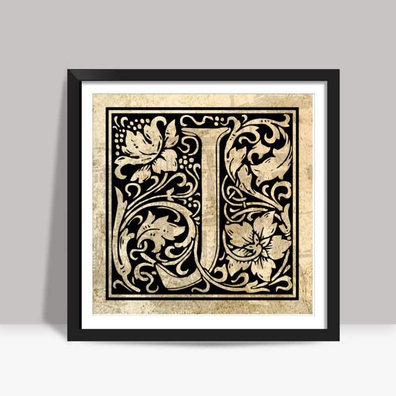Ornate J Square Art Prints