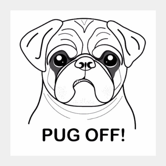 Square Art Prints, Angry Pug Square Art