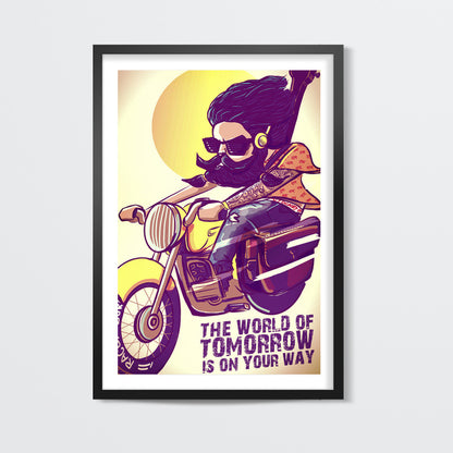 crazy biker Wall Art