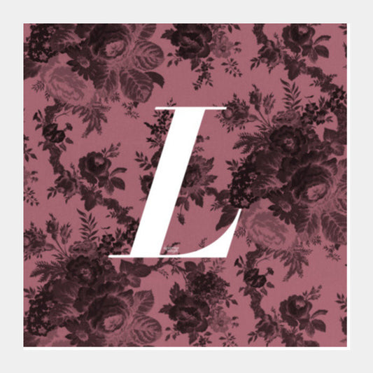 'L' Letter, Vintage Literary Print (Dark) Square Art Prints PosterGully Specials