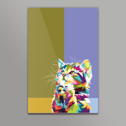 Colorfully Cat Hope Metal Prints