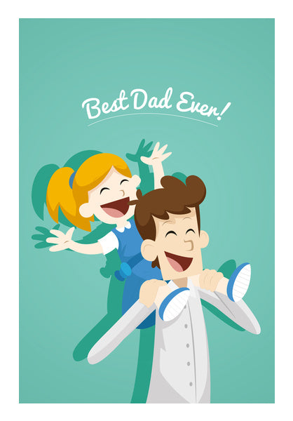 Cute Girl With Dad Fathers Day | #Fathers Day Special  Wall Art