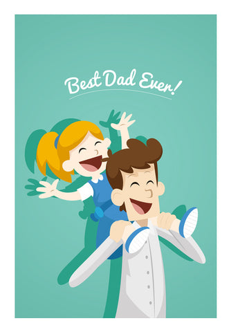 Cute Girl With Dad Fathers Day | #Fathers Day Special  Wall Art