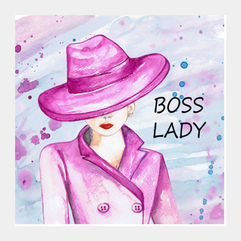 Boss Lady Watercolor Fashion Art Illustration Girls Room Poster Square Art Prints PosterGully Specials