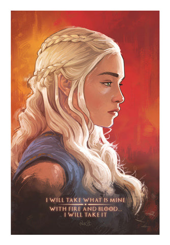Wall Art, Game of Thrones | Daenerys Targaryen | red Wall Art