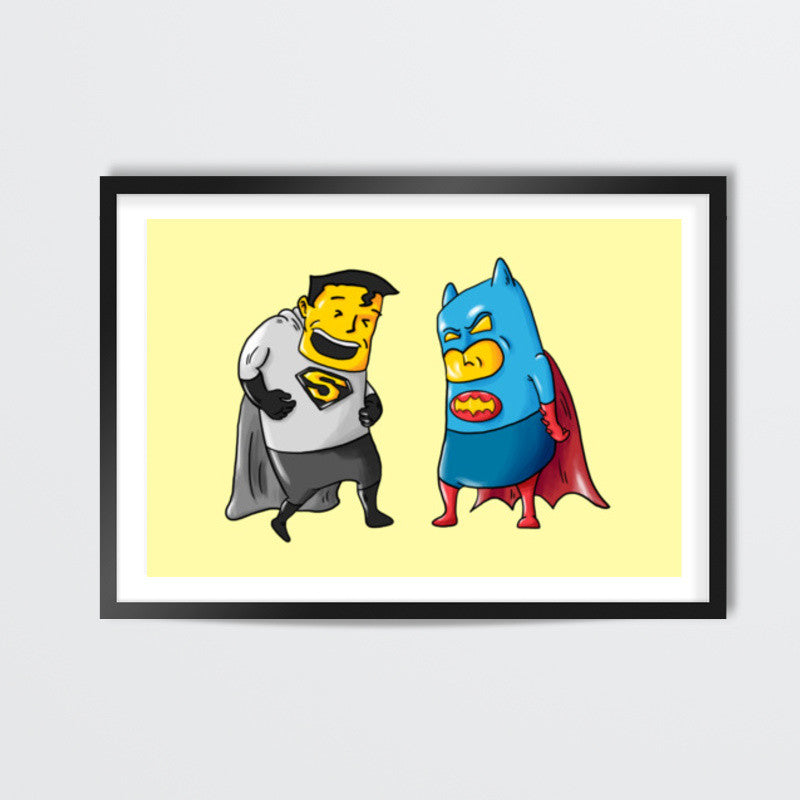 Batman Superman Costume Mix Wall Art