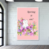 Cute Cat Sketch Floral Artwork Spring Illustration Nursery Print Wall Art
