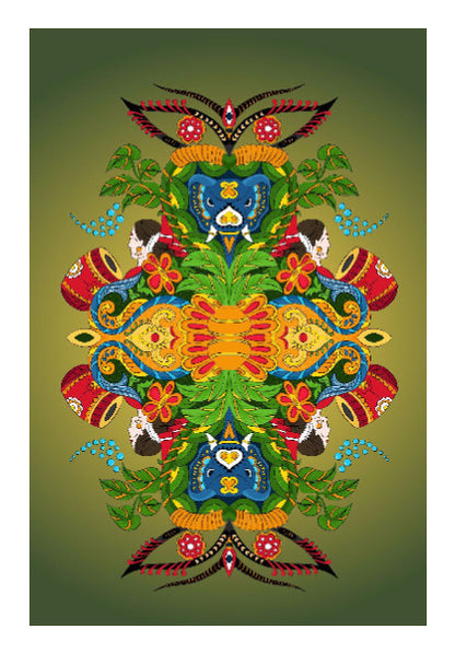 Wall Art, Ornamental design as taken inspiration from Assam culture Wall Art by Anushree, - PosterGully