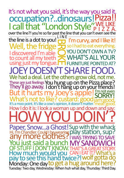 The Best Of Joey Tribbiani 2  FRIENDS Art PosterGully Specials