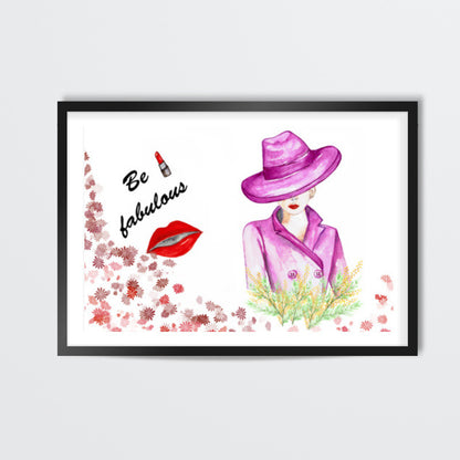 Watercolor Painting Fashion Art Glamour Girl Beauty Illustration Wall Art