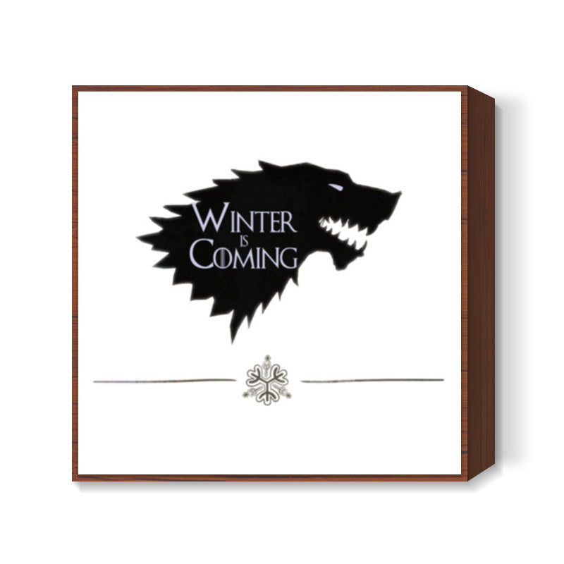 Winter is Coming Direwolf Square Art Prints