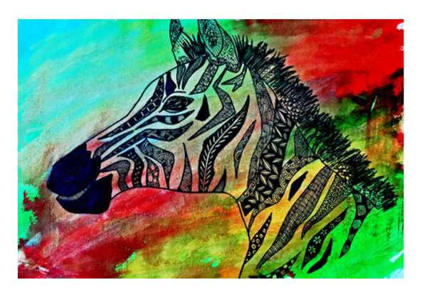 The Rainbow Zebra Wall Art