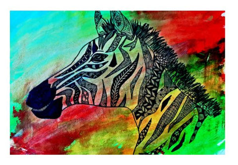 PosterGully Specials, The Rainbow Zebra Wall Art