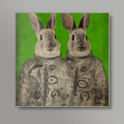 We are ready green Square Art Prints