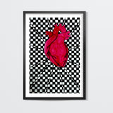 Checker-ed Heart  Wall Art