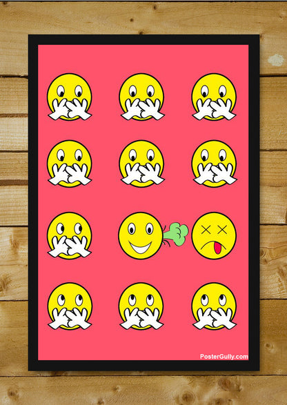 Wall Art, Minimal Faces Pink Artwork
